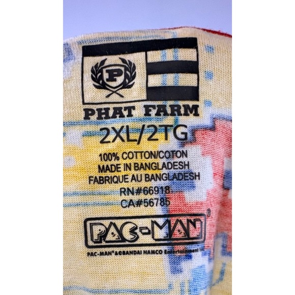 Pac-Man Pattern Men's T-Shirt‎ Yellow Red Video Game Arcade Cartoon Sz 2XL - Picture 4 of 7